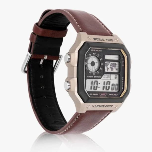 GLOWME Men’s Digital World Time Watch Digital Watch - For Men Men’s Digital World Time Watch