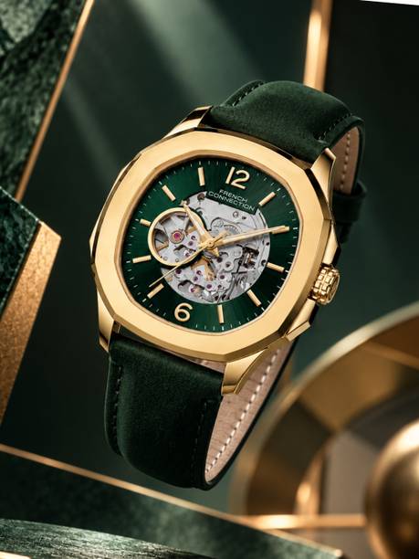 Green Sunray Round Dial Automatic Analog Watch - For Men FCA39NL