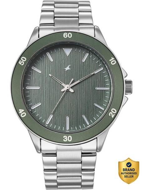 Fastrack Stunners X Quartz Green Dial Steel Stainless steel Strap Analog Watch - For Men 38160KM02