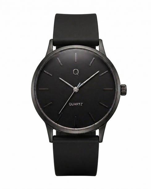 ECOM BABA Black Analog Quartz Watch with Silicone Strap. Analog Watch  - For Men All Black Watch 90
