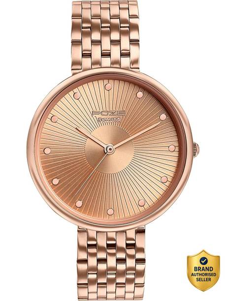 SONATA Poze Bright Treasures Quartz Pink Round Dial Women's Watch / Analog Watch  - For Women SP80113WM05