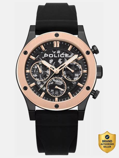 Skeleton Round Dial Silicon Strap Multifunction Watch for Men Analog Watch - For Men PLPEWJQ0006405