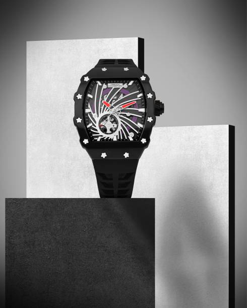 French Connection Quadra Rex Quadra Rex Black Tonneau Dial | Men Black Automatic Watch Analog Watch  - For Men