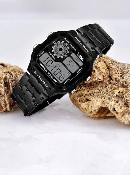 Stainless Steel Unisex Digital Sports Watch Multifunction Digital Watch - For Men Big Bold Analogue Digital Multi-Function Sports
