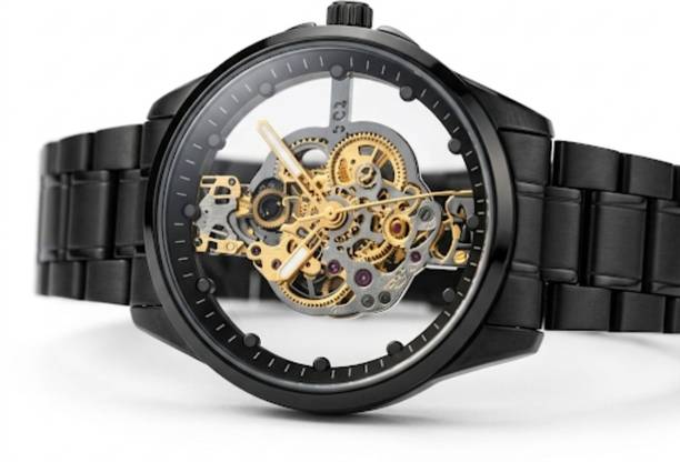 Men's Black Automatic Skeleton Mechanical Watch Analog Watch  - For Men The Midnight Mechanical: Black Skeleton Watch