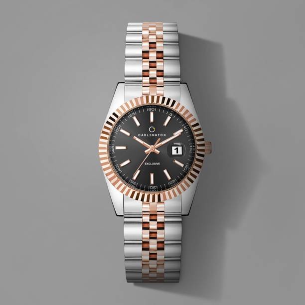Carlington exclusive Series Premium Ladies Wrist Analog Watch - For Women 8811 Two Tone Black