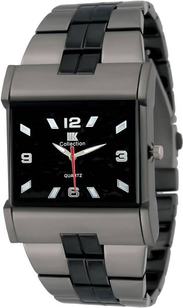 IIK Collection IIK-027M Men's Watches Black Studded Big Dial with Multicolor Metallic Heavy Chain Strap Analog Watch  - For Men
