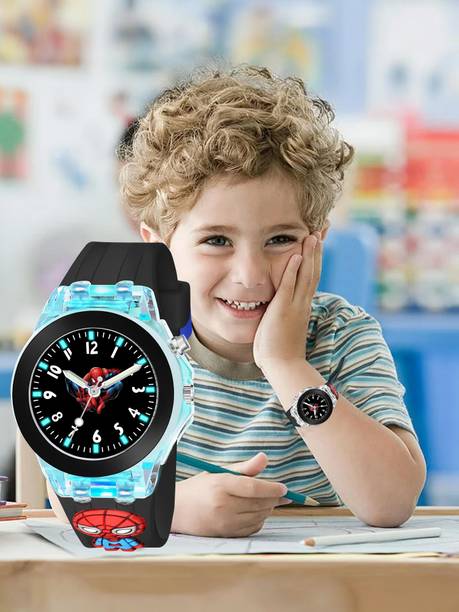 Analog Watch  - For Boys & Girls Multicolor Lights Dial 3D Cute Cartoon Silicon Strap Kids Boy