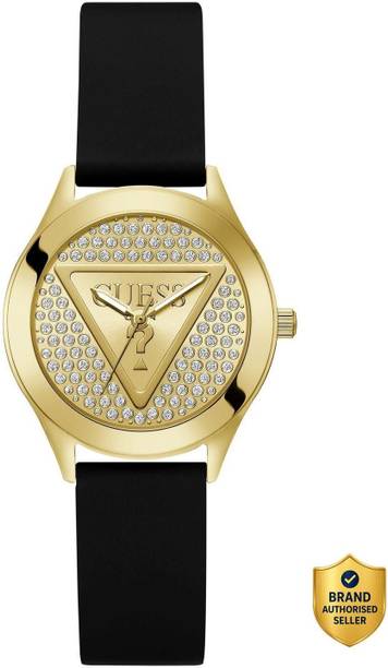 Glitz Plaque Gold Round Dial Analog Watch  - For Women GW0745L5