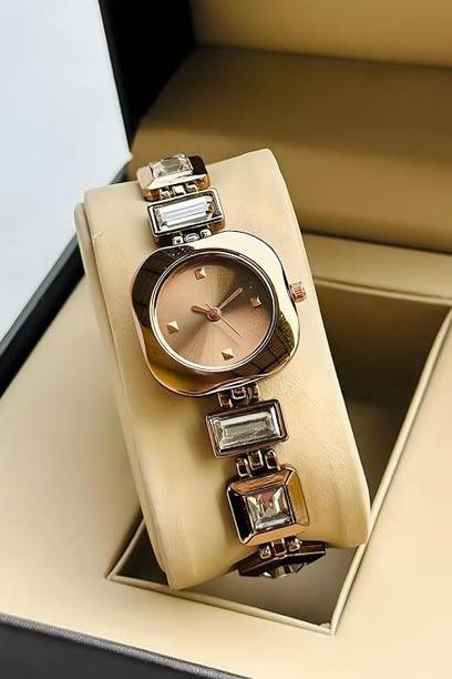 Luxury New Model Brown Dial Diamond Belt Girl's Analog watches Analog Watch  - For Girls New Stylish Look Party Wear brown Watches for Women and Ladies Watch For Girls