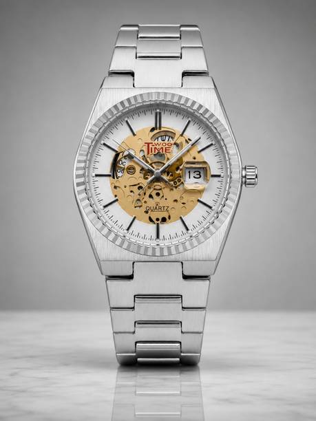 WOD TIME Men’s Skeleton Quartz Analog Wrist Watch Men’s Skeleton Quartz Analog Wrist Watch Analog Watch  - For Men & Women