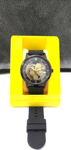 Royal Elite Black Skeleton Dial Analog Watch For Mens & Boys Analog Watch  - For Men Royal Elite Skeleton - Black