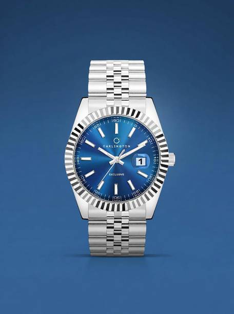 Carlington exclusive Series Premium Gents Wrist Analog Watch - For Men 8811 Steel Blue