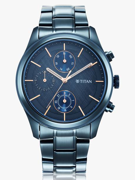 Splash Multifunction Blue Dial Blue Stainless Steel Strap Analog Watch - For Men NT1805QM01,NU1805QM01