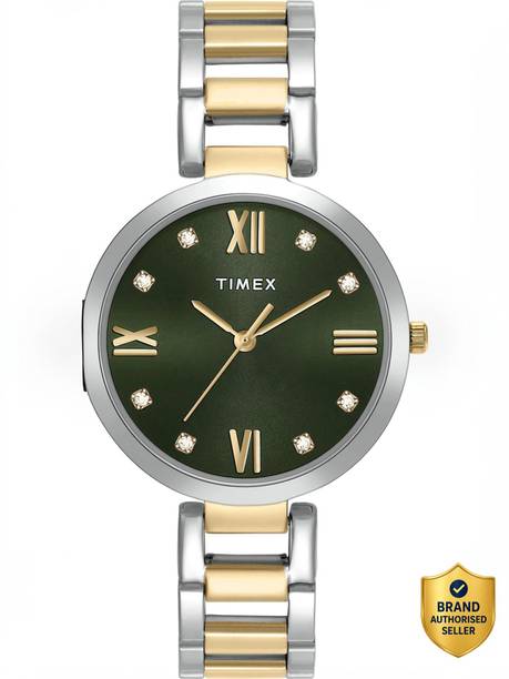 Green Dial Stainless Steel Analog Watch - For Women TWEL107SMU05