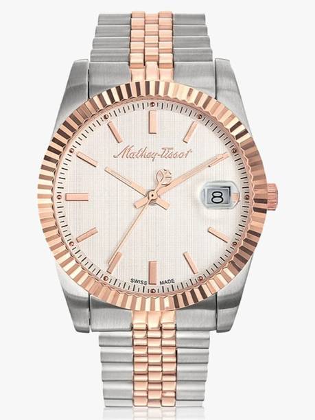 Swiss Made Mathy III Quartz Ronda 515 H3 Movement White Dial Analog Watch - For Men H810RA