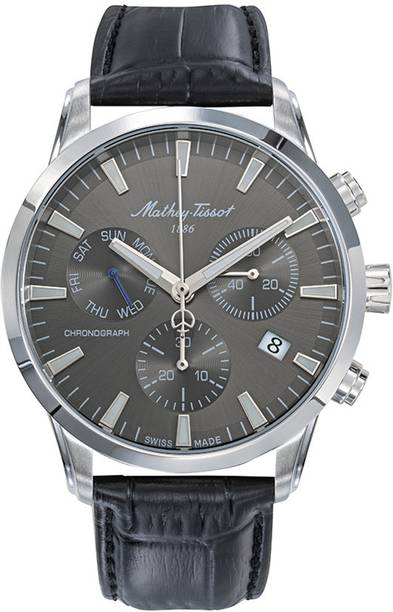 Swiss Made Quartz Grey Dial Analog Watch  - For Men H197CHALS