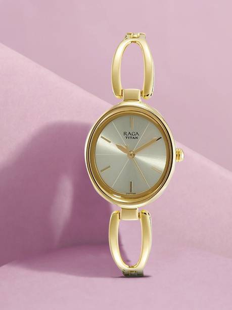 Titan Raga Viva Champagne Dial Gold Metal Strap Analog Watch - For Women NT2579YM01,TH1781961,NU2579YM01