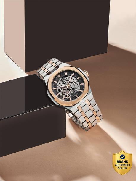 French Connection Skeleton Dial Stainless Steel Automatic Watch for Men Analog Watch  - For Men FCA31RTM