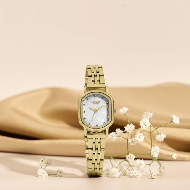 Sonata Poze 8 Quartz MOP-White Dial IPG Stainless Steel Strap Analog Watch - For Women SP80161YM01W