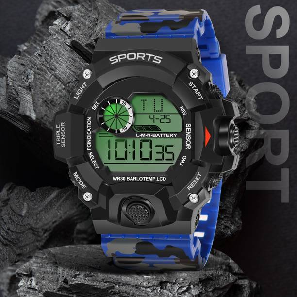 Date Alarm Shockproof Watches for Unisex Digital Watch  - For Boys & Girls 7001 Unique Designed Black Round Big Dial Digital Watch For Kids