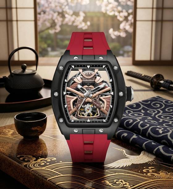 Spirit of Big Bang Tourbillon Samurai Black&Silver automatic Analog Watch  - For Men AL2920 Skeletonized with micro-blasted