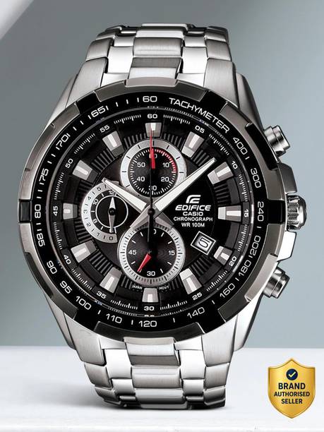 Edifice EF-539D-1AVUDF Black Dial Silver Stainless Steel Band Analog Watch - For Men ED369