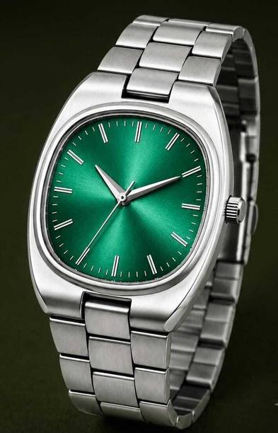Trendy Unisex Analog Wrist Watch With Adjutable Chain Lock Premium Analog Watch  - For Men & Women Green Dial