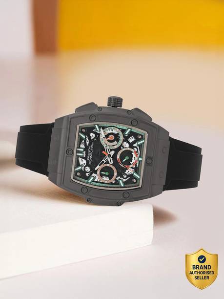Quadra Chrono Men's Black Chronograph Watch | Dated Black Tonneau Dial Analog Watch - For Men FCH3GN-B