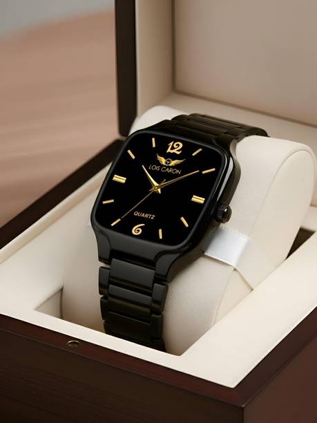 Luxury Minimalist Square Black Plated Metal Strap Casual Watch Analog Watch  - For Men LCS-8576