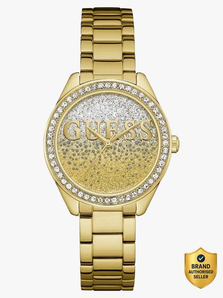 Gold & Silver Glitter Logo Dial Analog Watch - For Women U0987L2M