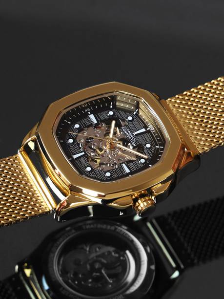 Men Gold Automatic Watch | Black Dial | Classic & Premium Design Analog Watch - For Men FCA13GM
