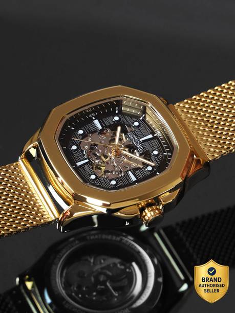 Men Gold Automatic Watch | Black Dial | Classic & Premium Design Analog Watch - For Men FCA13GM