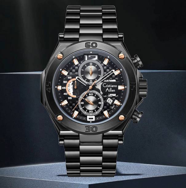 Multifunction Analog Quartz Watch with Date & Sub-Dials – Model CA-9839 Analog Watch  - For Men Chrono_Luxury_RoseGold_Accent_DualTone_CA_9839