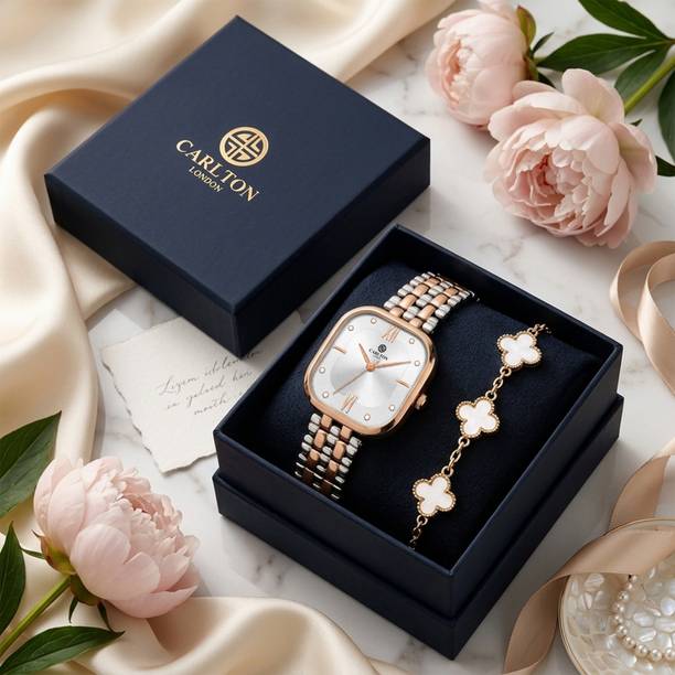 Analog Watch - For Women Gift Set Silver Dial Watch & Charm Bracelet - CLPLG135