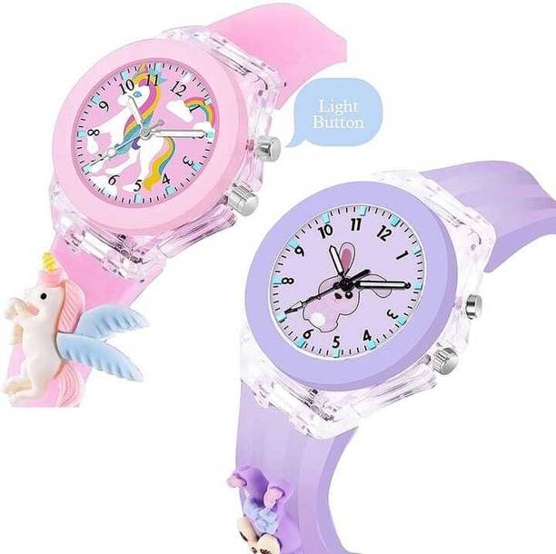 LED light Analog Watch  - For Girls trending staliush kids watch