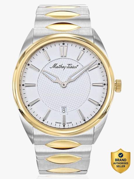 Swiss Made Quartz White Dial Analog Watch  - For Men H791BI