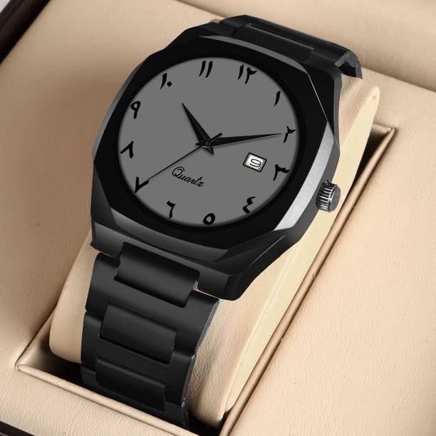 CERO CR-AR-1001 Heritage Series Arabic Date Dial Quartz Black Stainless Steel Strap Analog Watch  - For Men