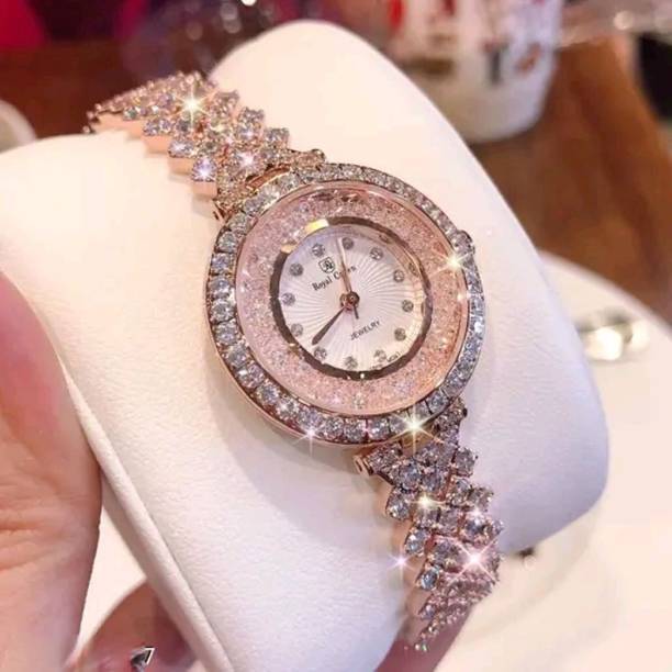 sanowrex Rose gold luxury watch with diamonds Rose gold luxury watch with diamonds Analog Watch  - For Girls