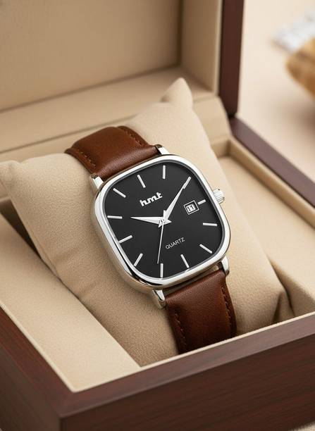 Invictus Series Day Date Functioning Black Analog Watch  - For Men Casi-Black Dial Brown Strap Leather3date