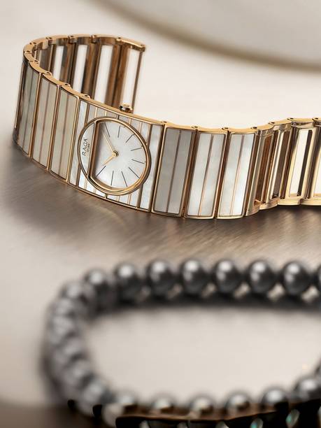 Titan Raga White MOP Dial RoseGold MetalStrap Analog Watch - For Women NT95234WM01F,NU95234WM01F
