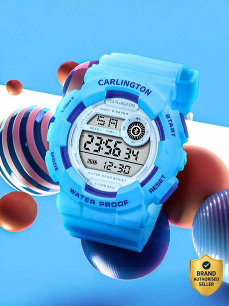 Carlington Resistant Digital Dial MultiFunction Working Alarm,Silicone Strap Digital Watch  - For Boys & Girls 9121 Blue