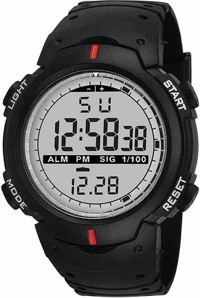 Premium Digital Sports Watch with Large LCD Display Alarm Stopwatch Digital Watch  - For Men Backlight Black Strap for Men Women Boys Girls DSW-BLK-SPORT-01