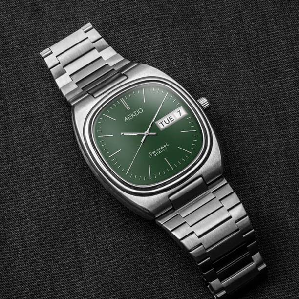 AEKDO AVM0032 UNISEX Analog Watch – Square Dial, Date Working & Adjustable Steel Chain Analog Watch  - For Men & Women