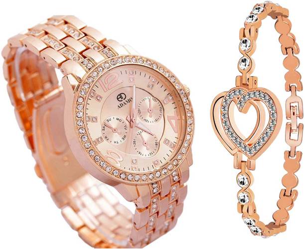 ADAMO Designer Rose Gold Dial Women's & Girl's Watch & ...