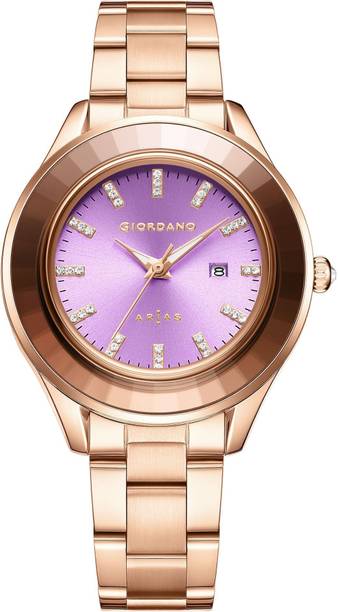 ARIAS by Lara Dutta Signature Collection Round Sunray Dial, Crystal,Date Display Analog Watch  - For Women GZ-60175-33