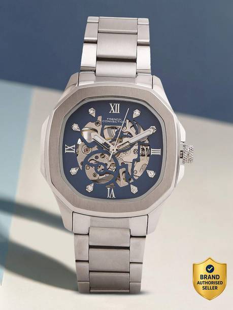 French Connection Automatic Women Blue Dial Automatic Silver Watch Analog Watch - For Women
