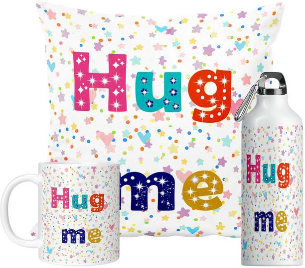 TrendoPrint Mug, Sipper, Cushion Gift Set