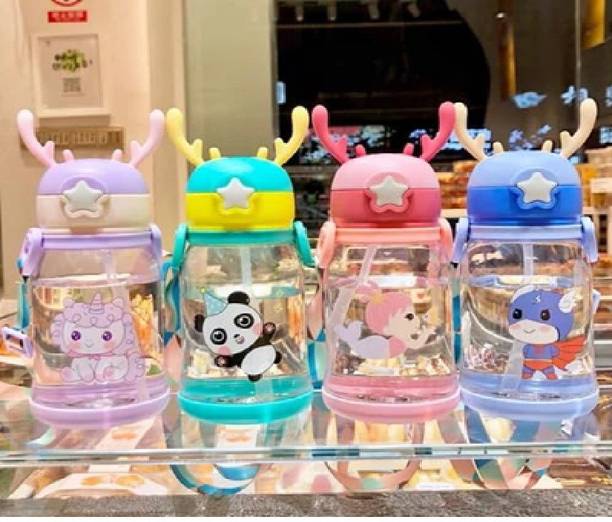 SH Enterprises Fancy Design Cartoon Water Bottle, Deer Design Water Bottle, Bottle for Kid- 700 ml Water Bottle