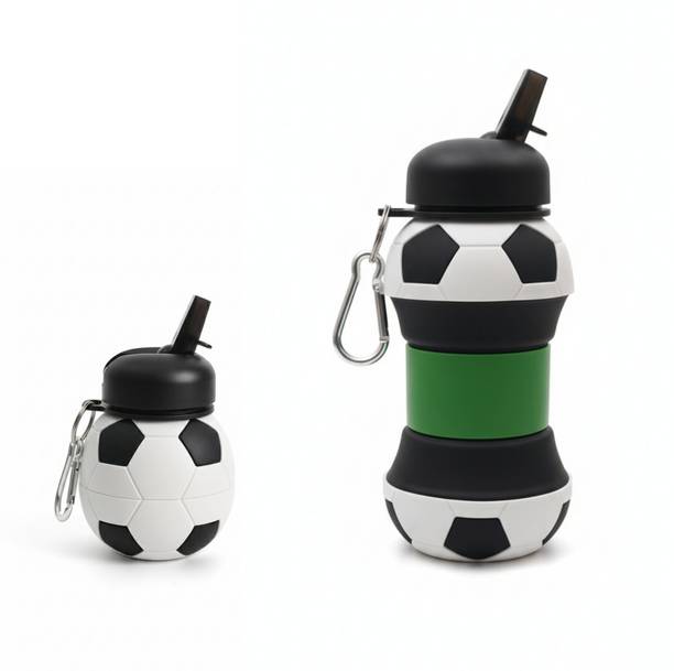 Shakya Collapsible Foot Ball Bottle with Carabiner - BPA Free Silicone 550 ml Water Bottle